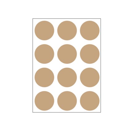 Nevs 1-1/4" Color Coding Dots Tan- Sheet Form DOT-114M Tan
